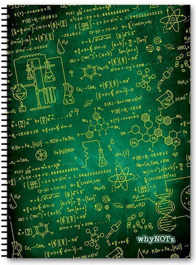 WhyNote Σπιράλ Τετράδιο Ριγέ Β5 2 Θεμάτων Science (Διάφορα Σχέδια)