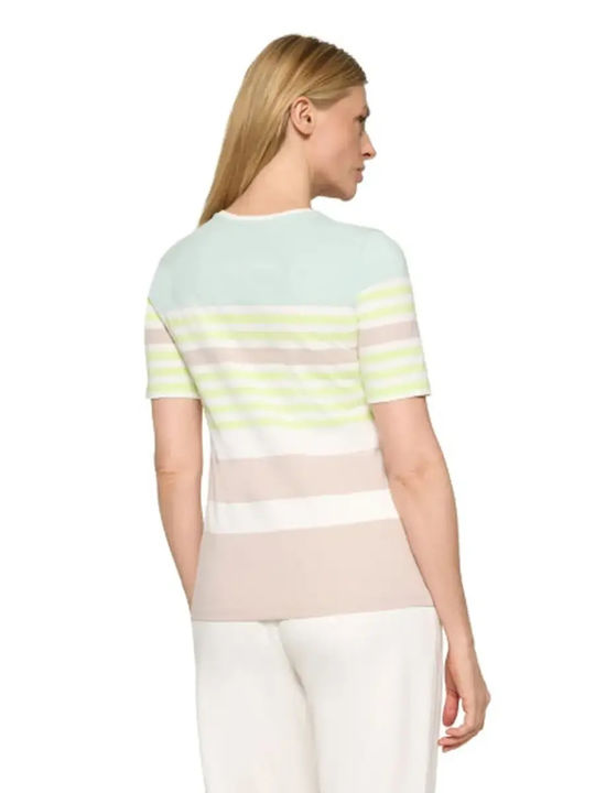 Γυναικείο Crop Top Κοντομάνικο Ριγέ Ριγε