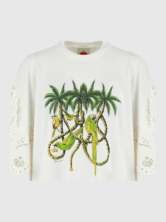 Women's Floral White T-shirt