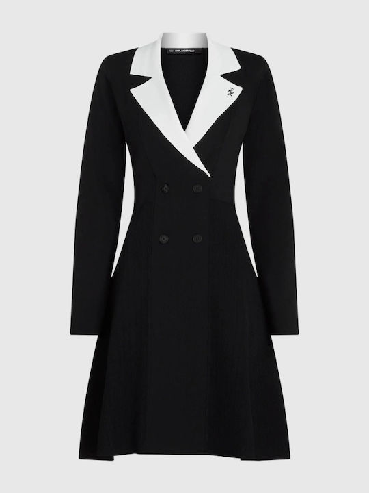 Hemdkleid Gestrickt Schwarze