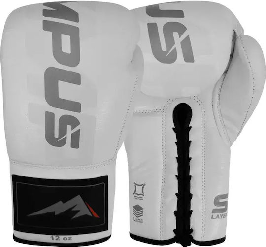Olympus Sport 401035L.8oz.White Boxing Gloves Leather For Competition White