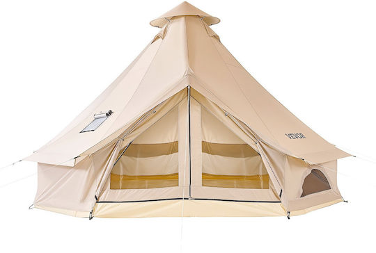 Vevor Oxford Bell Σκηνή Camping Teepee Αποθήκευσης Μπεζ 4 Εποχών για 3 Άτομα 300x300x220εκ.