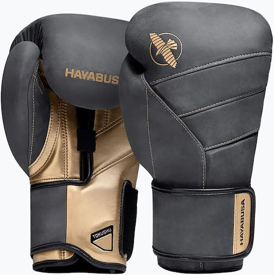 Hayabusa Γάντια Πυγμαχίας Δερμάτινα για Αγώνα Μαύρα