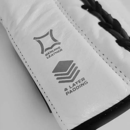 Olympus Sport 401035L.8oz.White Boxing Gloves Leather For Competition White