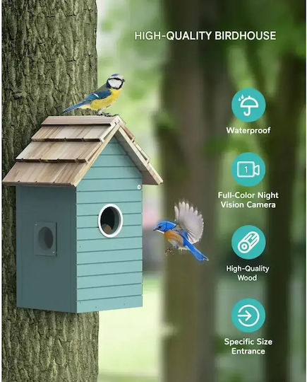 Smart Vogelhaus Kamera Regenbean Blau