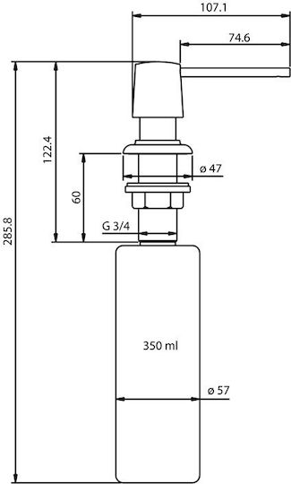 Helika Dispenser Μεταλλικό Μαύρο 350ml