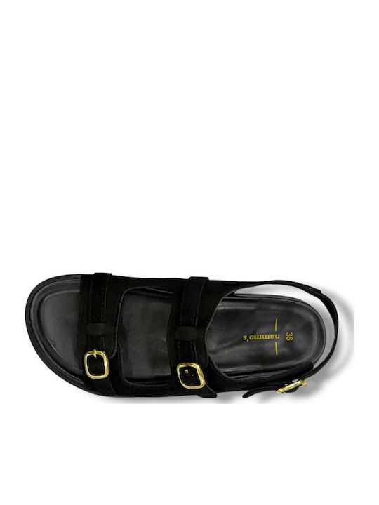 Damen Flache Sandalen Schwarz