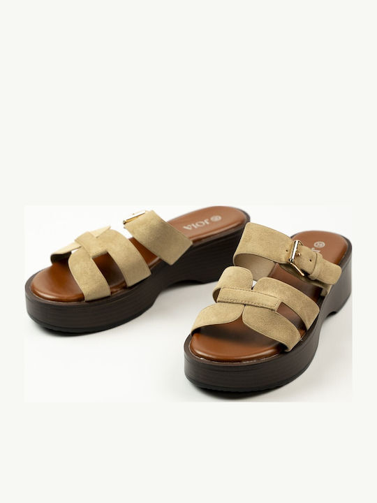 Women's Flat Sandals Flatforms Beige