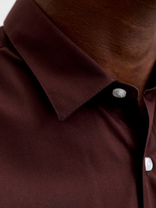 Long Sleeve Shirt in Narrow Fit Brown