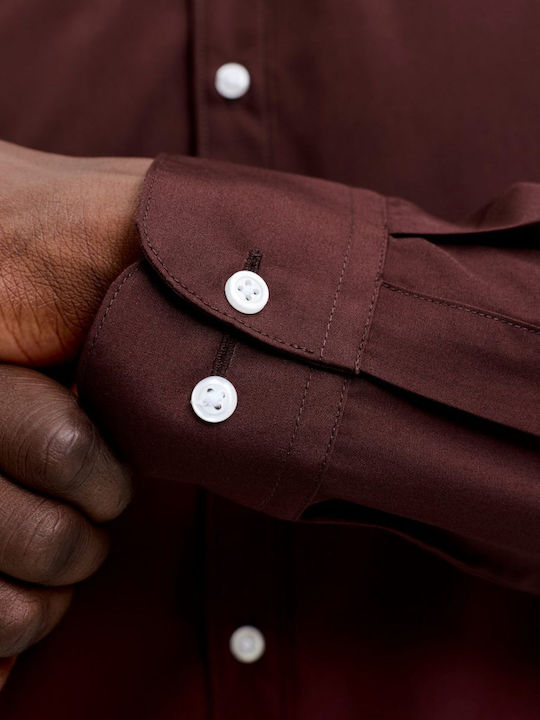 Long Sleeve Shirt in Narrow Fit Brown
