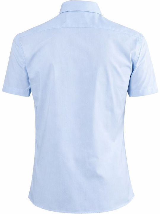 Kurzärmeliges Herrenhemd in Normale Passform Blau