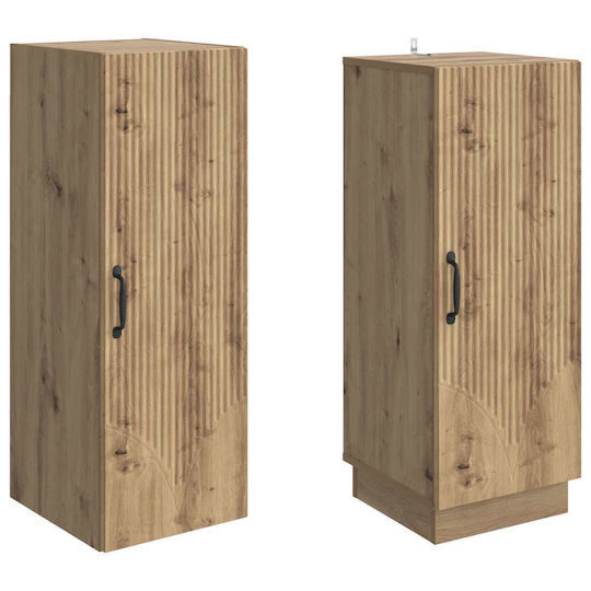 vidaXL Badezimmer-Säulenschrank Wandhängeschrank Eiche