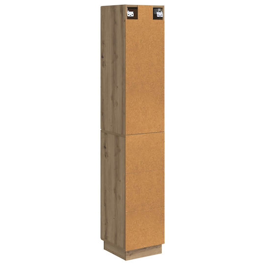 vidaXL Badezimmer-Säulenschrank Wandhängeschrank Eiche