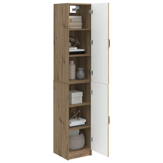 vidaXL Badezimmer-Säulenschrank Wandhängeschrank Eiche