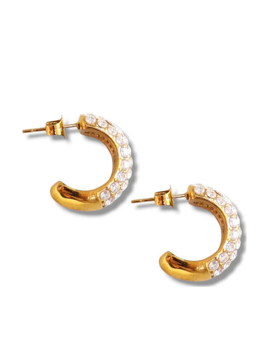 Touch Earrings Hoops Gold Plated Steel 17 225 Gold Touch Earrings Hoops Gold Plated Steel 17 225 Gold
