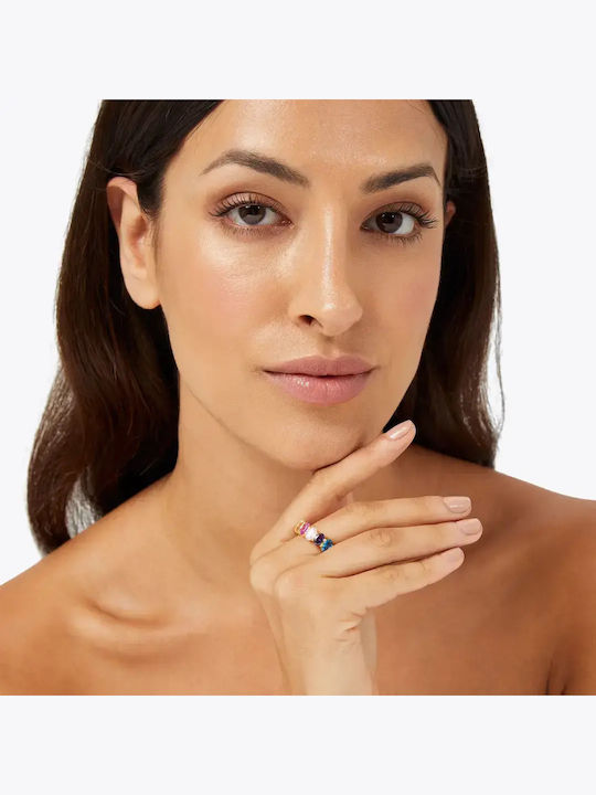 Kurt Geiger Set Earrings Hoops Gold Plated with Stones Kurt Geiger Set Earrings Hoops Gold Plated with Stones