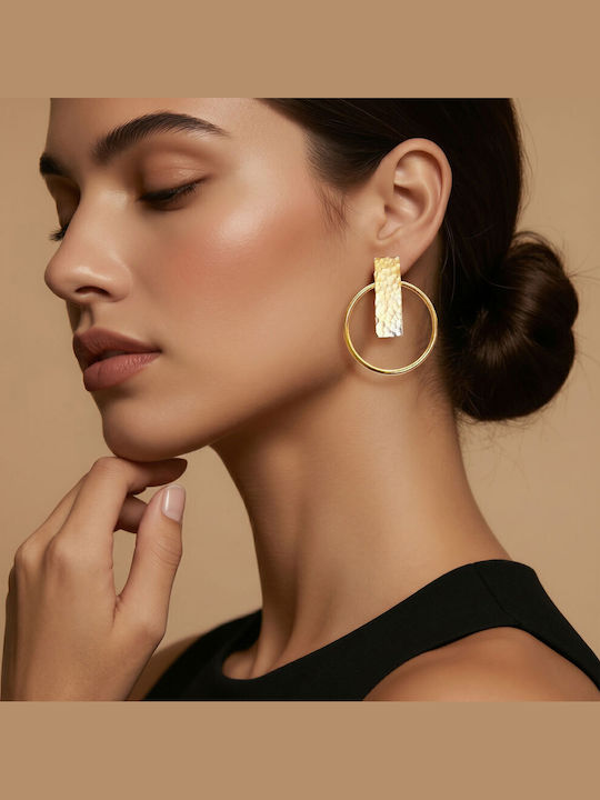 Touch Gold Plated Dangle Earrings 1732 5 Gold