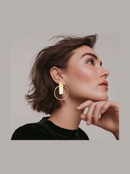 Touch Gold Plated Dangle Earrings 1732 5 Gold
