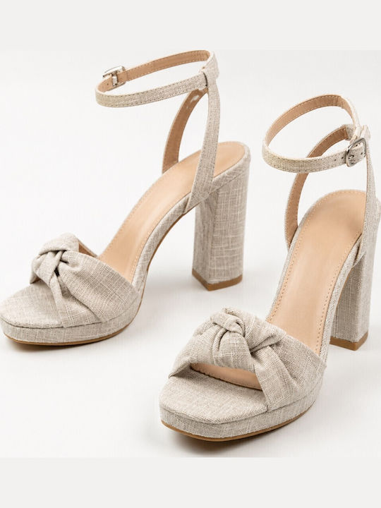 Fabric Sandals Beige