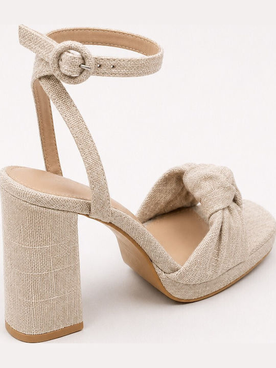 Fabric Sandals Beige