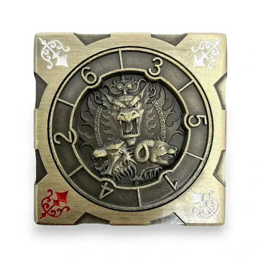 Suegao 7-in-1 Metallic Cube Spinner Dice D4-d20 Tabletop Rpg Brass