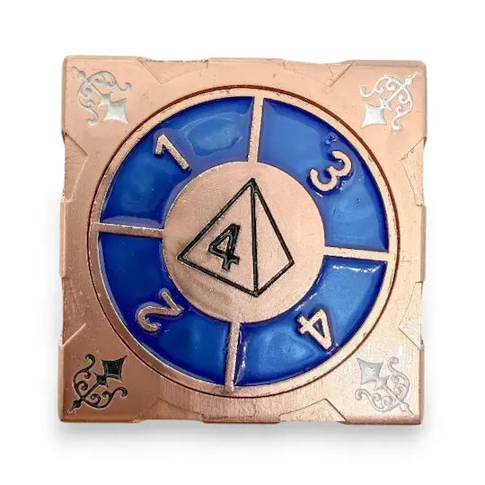 Suegao 7-in-1 Metallic Cube Spinner Dice D4-d20 Tabletop Rpg Copper Blue