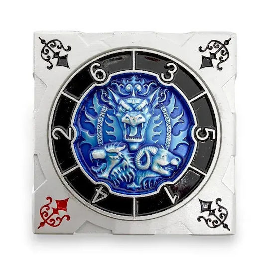 Suegao 7-in-1 Metallischer Würfel-Spinner Würfel D4-D20 Tischrollenspiele Silber Blau