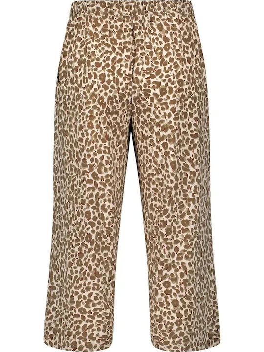 Damen Leinen Pantaloons Leopard Animal Print