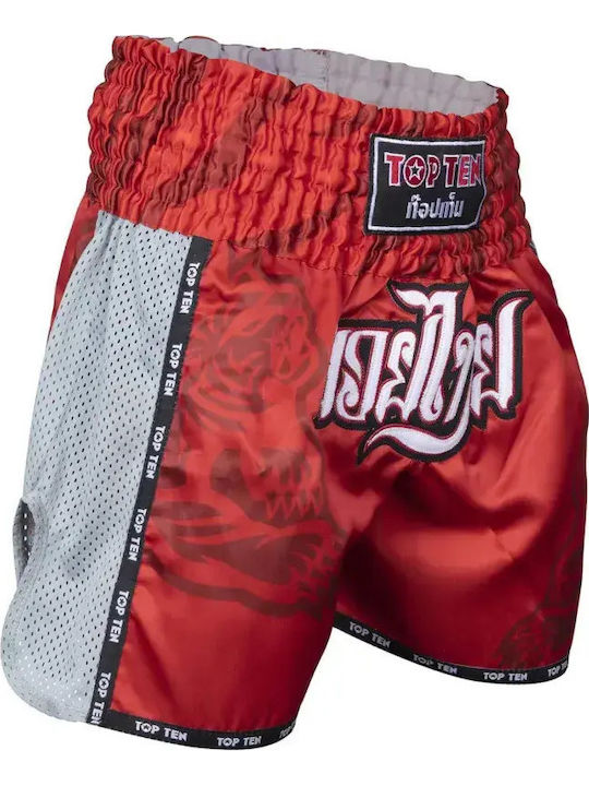 Thai Boxing Shorts Top Ten Patchara Red