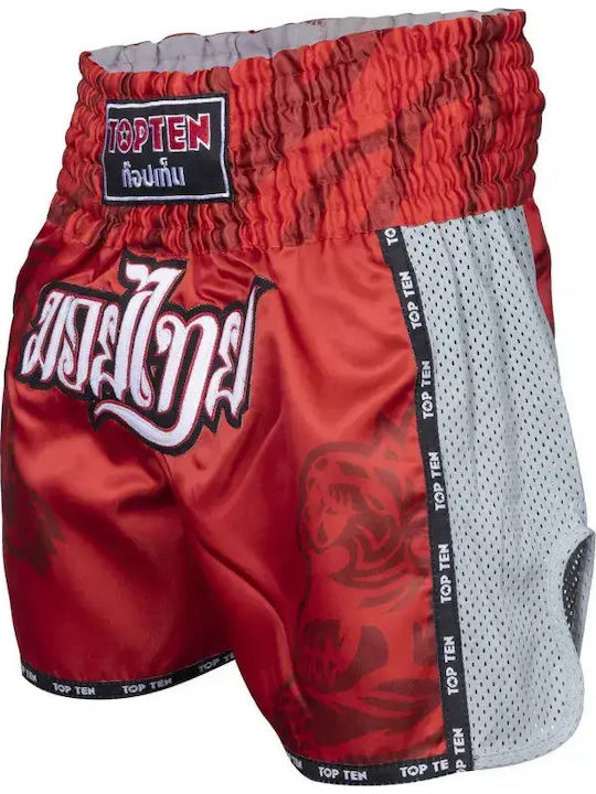 Thai Boxing Shorts Top Ten Patchara Red