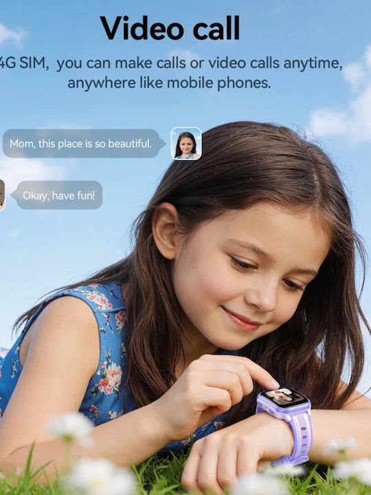 Hoco Kids' Smartwatch 4G with GPS & Camera Light Blue