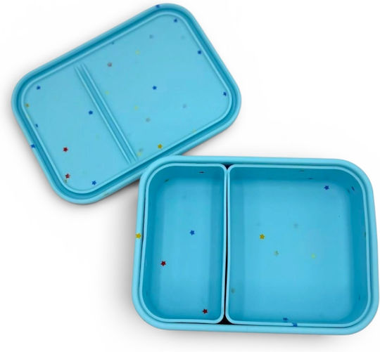 Dodo's Land Kids' Food Container Made of Silicone 0.86 Litre Blue 18.6 x 13.6 x 6.15 cm