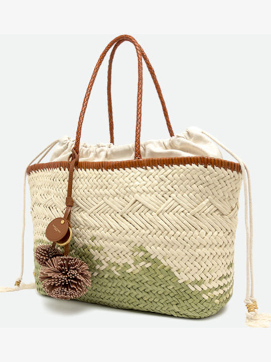 Gianni Chiarini Wicker Beach Bag Beige