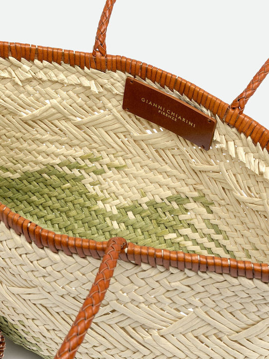 Gianni Chiarini Wicker Beach Bag Beige
