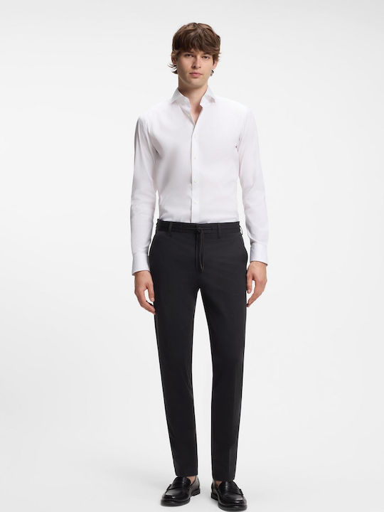 Genius Herrenhose Elastisch Schlank Passform Schwarz