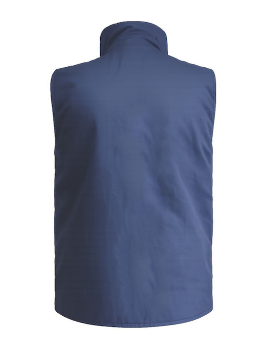 GTC Men's Waterproof Work Vest with Reflective Tapes Heated Softshell Hooded and with Fleece Lining Navy Blue