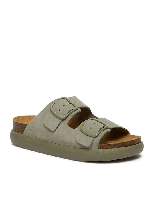 Scholl Noelle Δερμάτινα Ανατομικά Σανδάλια Χακί Scholl Noelle Δερμάτινα Ανατομικά Σανδάλια Χακί