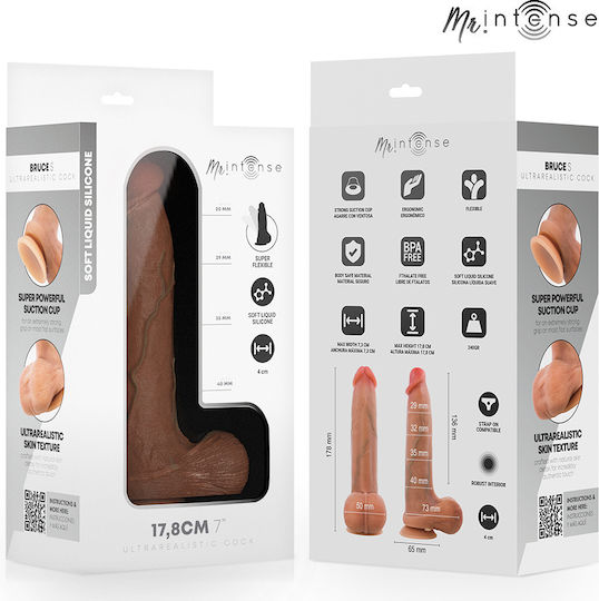 Intense Ρεαλιστικό Dildo με Όρχεις και Βεντούζα Flesh