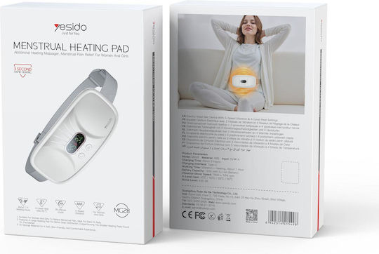 Yesido Massage Belt for the Body with Vibration and Heating Function White