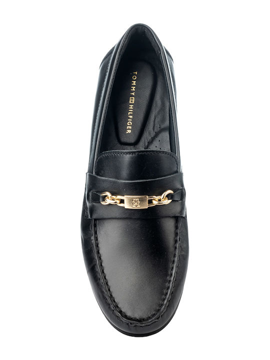 Δερμάτινα Γυναικεία Loafers σε Μαύρο Χρώμα