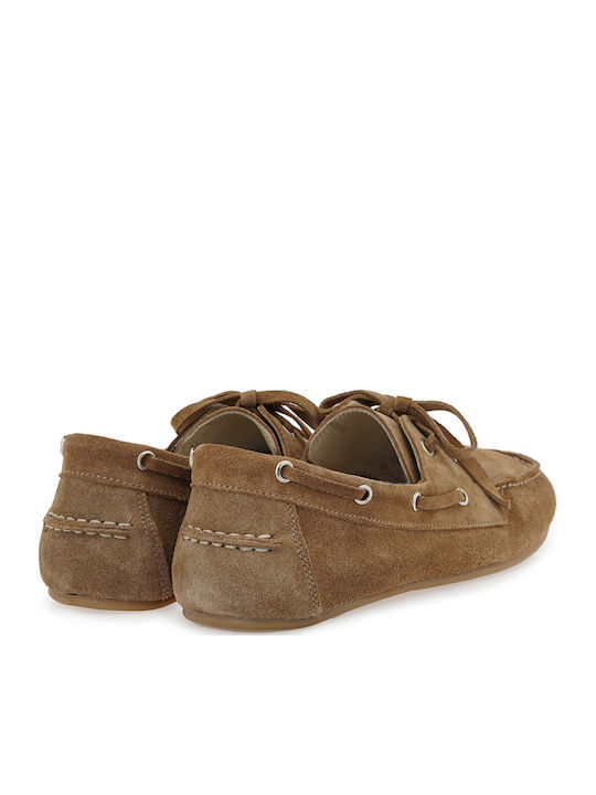 Δερμάτινα Γυναικεία Boat Shoes σε Καφέ Χρώμα