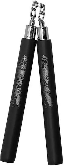 Nunchaku Αλυσίδα Αφρολέξ Δράκος Μαύρο