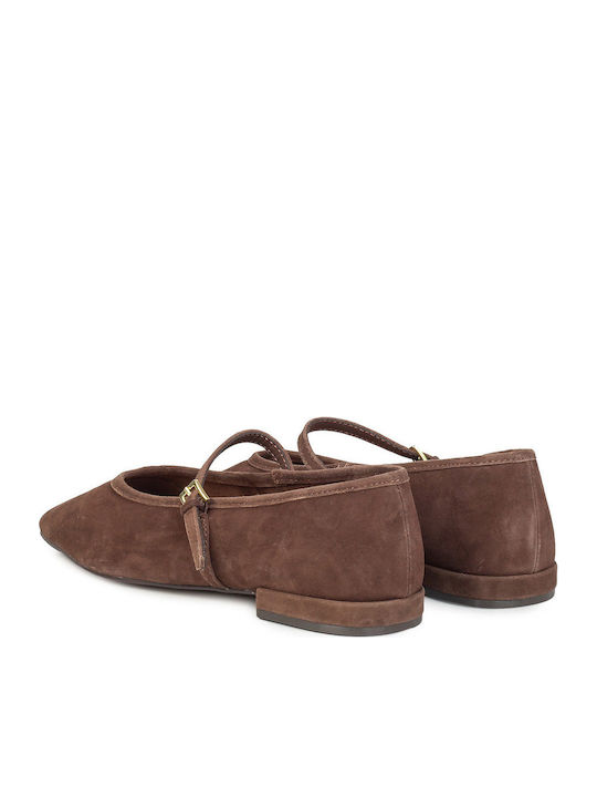 Suede Γυναικείες Μπαλαρίνες Καφέ