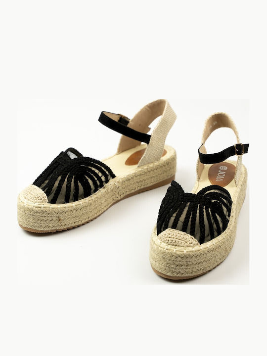 Knitted Women's Espadrilles In Black Color