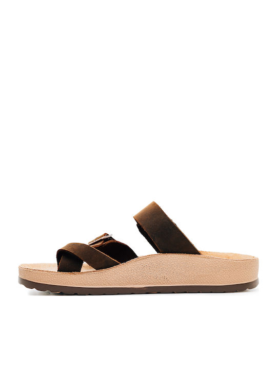 Leder Herrensandalen in Beige Farbe