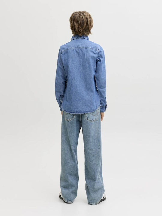 Kinderhemd Langärmelig Denim Blau