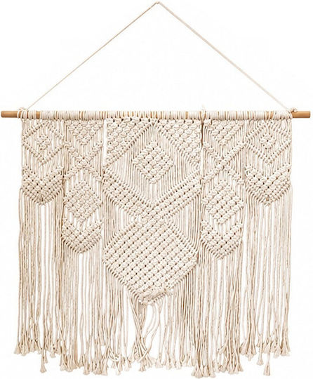Atmosphera Macrame Suspendată Decorațiune Pentru Perete Ecru Din Țesătură 77x95cm