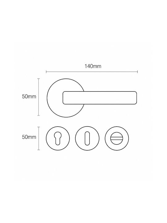 Best Design Buton Ușa din Față Rosette Dreapta 401 Nichel Mat