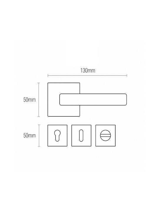 Best Design Door Handle WC Rosette 375 Nickel Matte