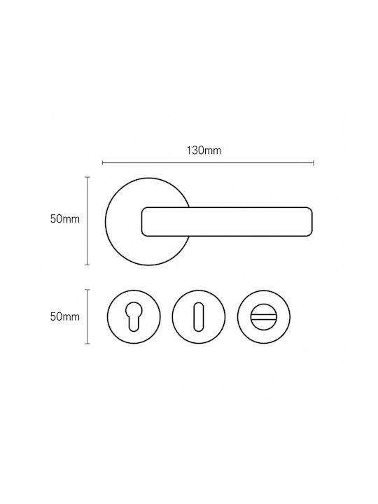 Best Design Front Door Lever with Rosette Right 705 Black